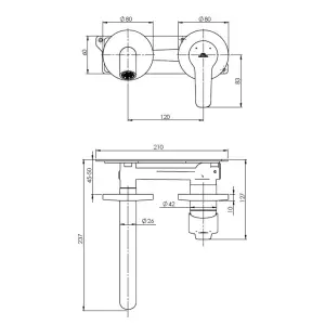 Hommix Rubineta Torino-1F Concealed Bathroom Tap