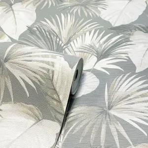 Arthouse Palm Grove Grey Wallpaper