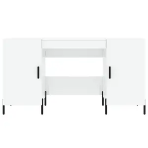 Berkfield Desk High Gloss White 140x50x75 cm Engineered Wood