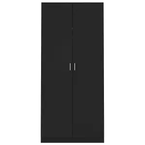 Wardrobe Black 90x52x200 cm Engineered Wood