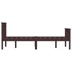 Berkfield Bed Frame Dark Brown Solid Pinewood 120x200 cm