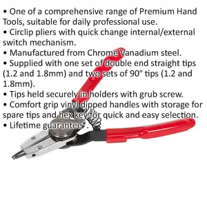 Versatile Quick Change Circlip Pliers with Interchangeable Tips for Precision Work