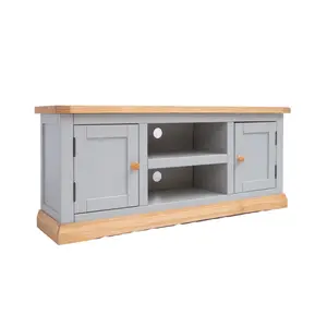 Bomporto Light Grey 2 Door TV Cabinet Wood Knob