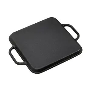 Rectangular Cast Iron Griddle Pan Grill Pan Steak Pan 35cm x 28cm