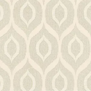 AS Creation Jewel Retro Ogee Geometric Wallpaper Metallic Glitter Geo Vinyl Rolll Cream Gold 36873-4