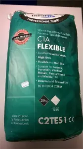 Bond It CTA Flexible Tile Adhesive White Cement Ceramic Floor Wall Non Slip 20kg