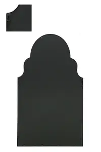 MirrorOutlet - The Arcus - Black Metal Framed Arched Garden Wall Mirror 41"x 24" (104 x 61 cm)