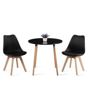 Nero 2 - Person Dining Set Black / Oak / Black