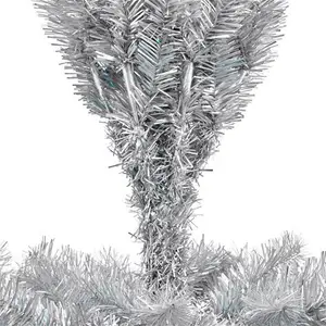 6ft Orelle Iridescent Multicolour Silver Effect Wrapped Full Artificial Christmas Tree