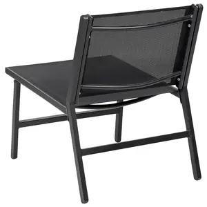 Set of 2 Garden Chairs MARCEDDI with Footstool Metal Black