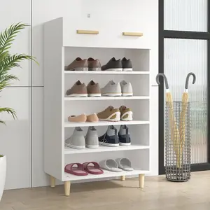 Berkfield Shoe Cabinet White 60x35x105 cm Engineered Wood