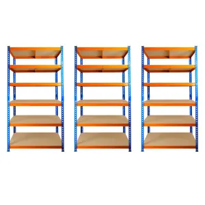 3 Bays of 6 Tier Extra Heavy Duty Storage Racking 1800h x 900w x 450d mm 300kg