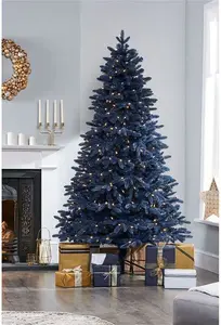 Blue Realistic Fir Christmas Tree With 350 LED Twinkling Lights The Seasonal Aisle Size: 6' H