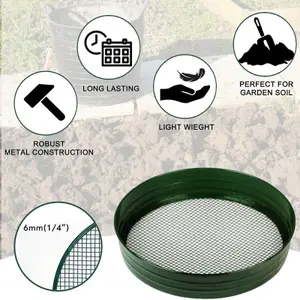 Garden Sieve Soil Sieve Metal Large Riddle Garden Riddle - Ideal Gardening Tool, Soil Sifter and Compost Filter 6mm 1/4 I