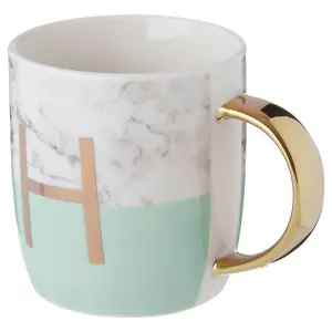 Maison by Premier Mimo Pastel Green H Letter Monogram Mug