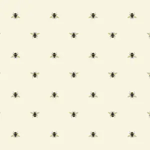 Joules Cream Bee Smooth Wallpaper Sample