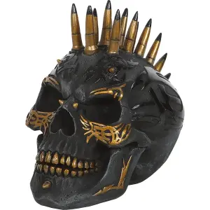 Spiral Direct Resin Skull Sculpture Black/Gold (One Size)