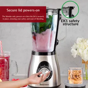 Innoteck Kitchen Pro 5 Speed Blender with 1.5L Glass Jar Plus Coffee grinder Combo  for Smoothie, Juice Mixing and Ice Crush -500W