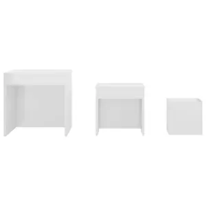 Gnesis Nesting Tables 3 pcs Engineered Wood (Set of 3) High Gloss White / High Gloss White