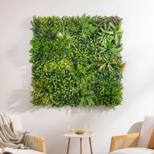 Artificial Plant Living Wall Panels Fence Covering Indoor Outdoor (Set of 4 1m x 1m)