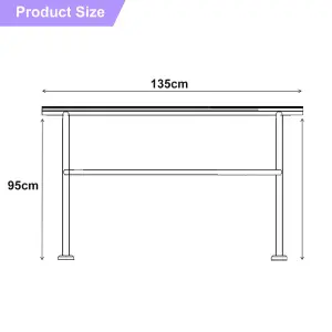 Outdoor Adjustable Black Steel Handrail 1-4 Steps Garden Stairs Safety Grab Rail