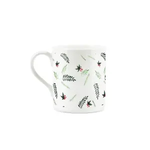 Purely Home Christmas Mugs Set - Xmas Present Novelty Bone China Tea/Coffee Cups Gift - Set of 4