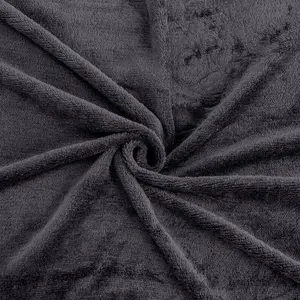 Sherpa Fleece Throw Blanket Grey / 200cm W x 240cm L