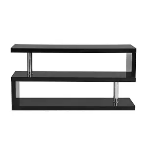 Miami High Gloss S Shape Design TV Stand In Black