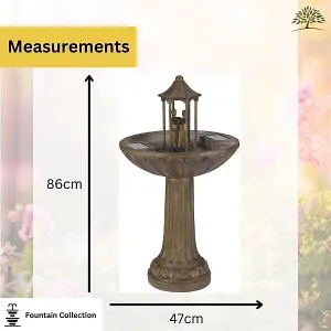 Dancing Couple Water Fountain - Solar Powered Freestanding Bronze Bird Bath Water Feature