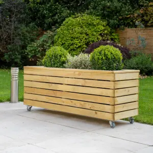 Forest Garden Linear Natural Timber Rectangular Planter (H)49.6cm (W)120cm