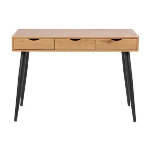 Casson Metal Base Writing Desk Oak/Black