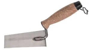 Toolty Bucket Trowel with Cork Handle 130mm Grinded Carbon Steel for Brickwork and Plastering Rendering Masonry DIY