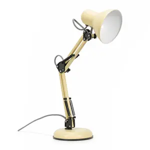 ValueLights Frankie Yellow Adjustable Craft Reading Desk Table Lamp Task Lighting office Light - Bulb Included