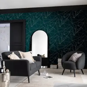 Next Scatter geo Teal Metallic effect Smooth Wallpaper