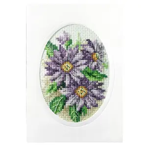 CARD KIT DAHLIAS - Cross Stitch Kit: Greetings Card: Dahlias - Orchidea