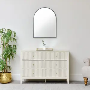 Melody Maison Black Arched Wall Mirror 80cm x 60cm