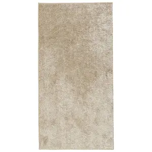 Rug ISTAN High Pile Shiny Look Beige 100x200 cm