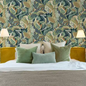 Belgravia Decor Casa Floral Wallpaper Green