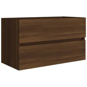 Audreigh 100mm Wall Hung Single Vanity Brown Oak