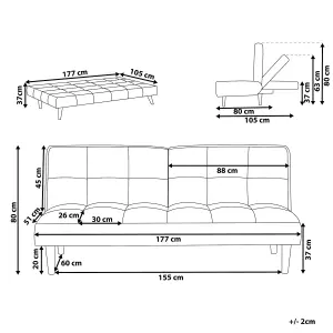 Beliani Traditional Sofa Bed SILJAN Sea Blue