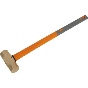 6.6lb Non-Sparking Sledge Hammer with Shock Absorbing Grip and Fiberglass Shaft