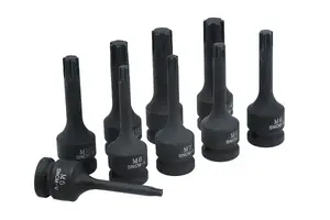 Laser Tools 7806 9pc Ribe Impact Bit Set 1/2" Drive