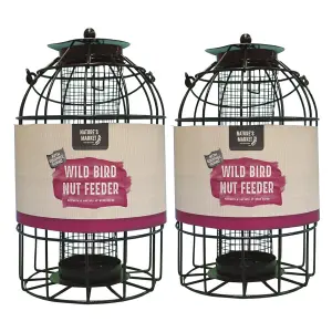 Metal Hanging Nut Feeder With Bird Cage With Squirrel Guard