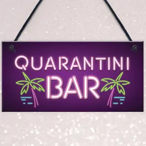 Red Ocean Novelty Quarantine Bar Signs And Plaques Quarantini Gift Bar Decor Man Cave Gifts