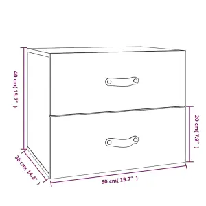 Berkfield Wall-mounted Bedside Cabinets 2 pcs Grey 50x36x40 cm