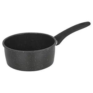 URBNCHEF 16cm Diameter Pressed Carbon Induction Milk Pan Pots with Soft Touch Handles