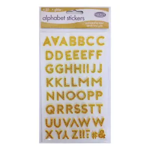 County Stationery Alphabet Sticker Sheet (Pack of 12) Gold (One Size)