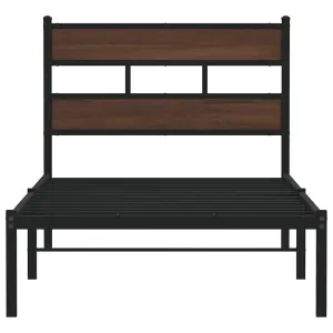 Berkfield Bed Frame without Mattress with Headboard Brown Oak 107x203 cm