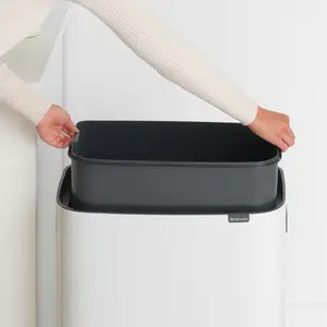 Bo Touch Bin, 60 litre, with 1 inner Plastic Bucket White