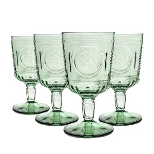 Bormioli Rocco - Romantic Wine Glasses - 320ml - Pack of 4 - Green